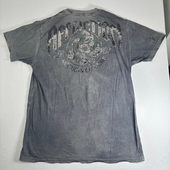 Vintage y2k Affliction American Customs Silent Strike Live Fast Mens XL T-Shirt - Picture 4 of 11